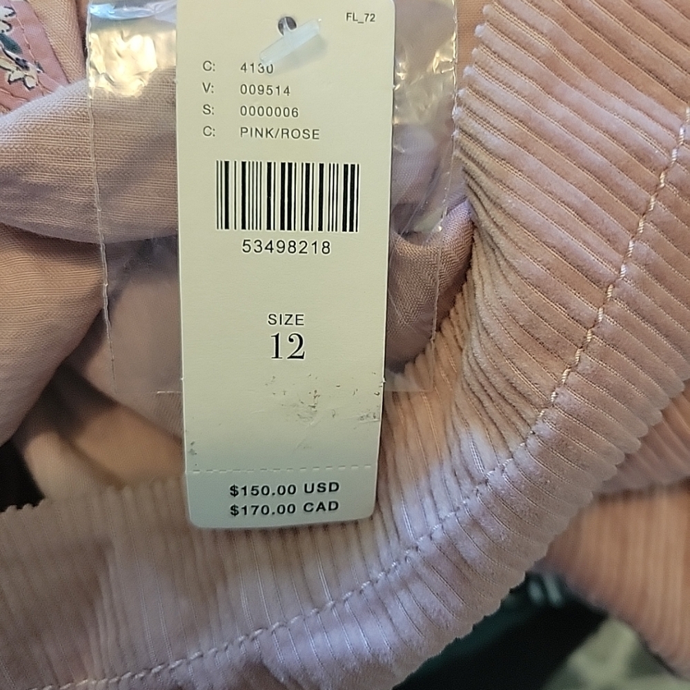 Anthropologie Maeve Corduroy Short Sleeve Dress Pink 12 NWT - Picture 8 of 9